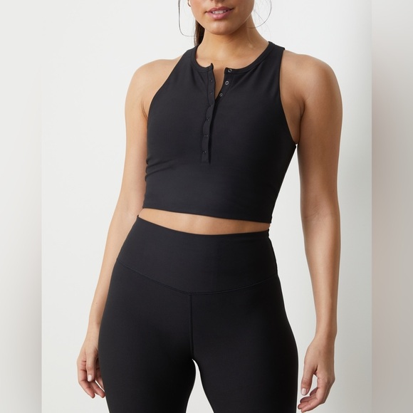 YPB sculptLUX Split-Hem Flare Legging + Plunge Henley Slim Tank | size M - Picture 14 of 14